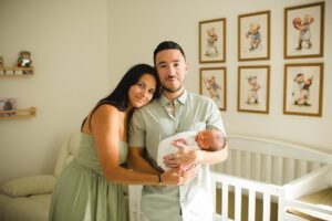 newborn family posing